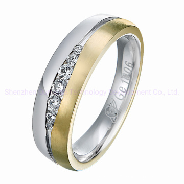 Stainless Steel Round Rings 9CT Gold Ring Wedding